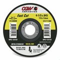 Cgw Abrasives Quickie Cut Fast Cut Thin Depressed Center Wheel, 4-1/2 in Dia x 0.045 in THK, 7/8 in Center Hole, 4 35132